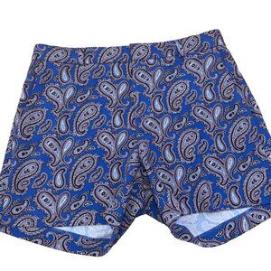Banana Republic Paisley Shorts Ryan Fit Blue Sz 8 Preppy Classic Pattern Print